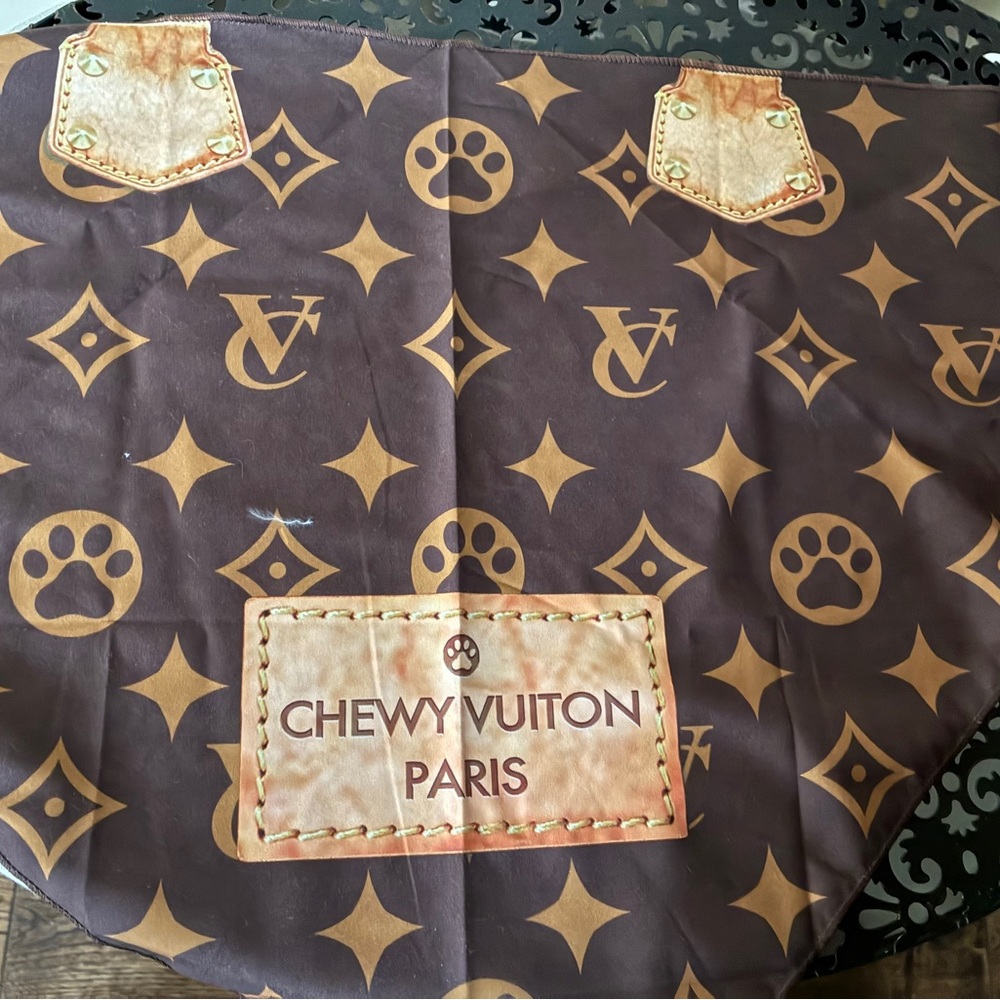 Paris Dog Bandana - Brown and Tan